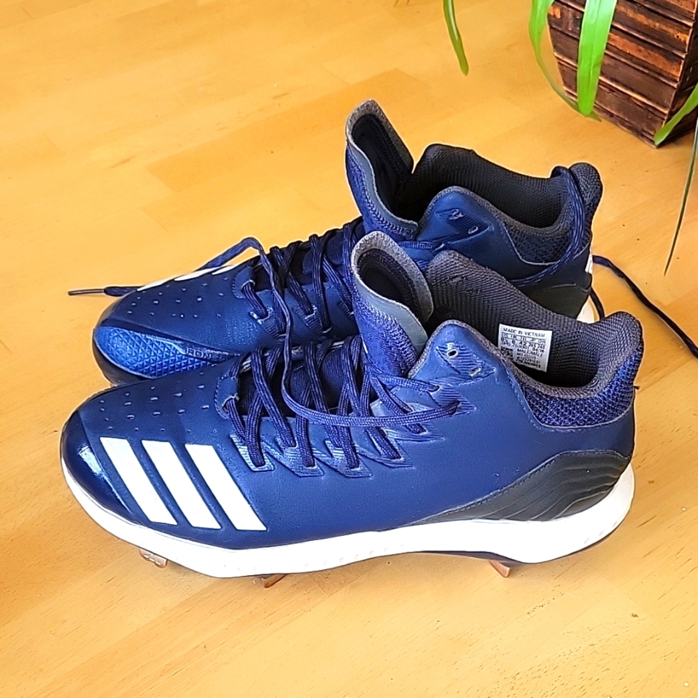 Adidas Cleats. Never worn. Men's size 8.5. Navy blue.